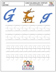 g harfi çizgi çalışması